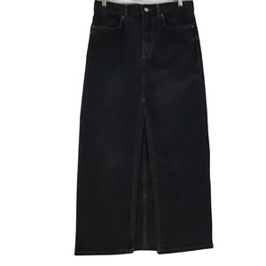 Denim Jean Black Maxi Skirt, Zara, Size XS
